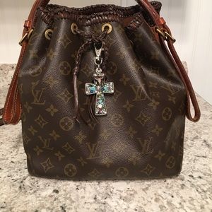 Authentic Louis Vuitton bag w/ boho leatherwork